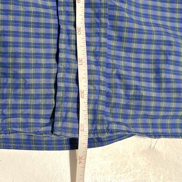 Ledbury Shirt Mens Size XL Blue Green Check 100% Cotton Casual Button Up Slim - Picture 6 of 9